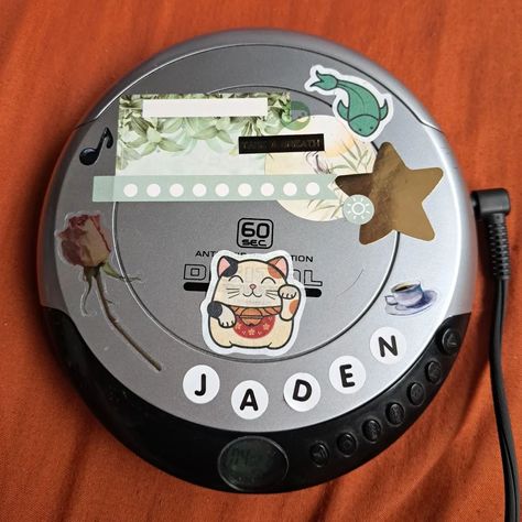 I decorated my CD player #cdplayer Decorated Cd Player, Cute Cd Player, Walkman Aesthetic, Cd Player Aesthetic, Player Aesthetic, Tech Aesthetic, Couple Stuff, Cd Player, Art Inspo