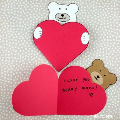 Sending Hugs And Kisses, Polar Bear Card, Valentine Card Crafts, Polar Bear Craft, Vday Cards, Easy Valentine Crafts, Teddy Bears Valentines, Non Toy Gifts, Valentine Cards Handmade