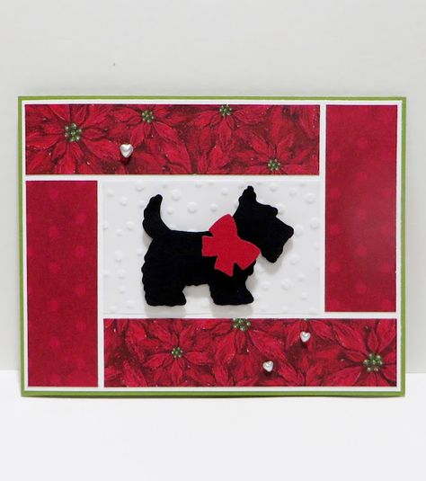 Dog Xmas Cards, Scottie Dog Crafts, Crazy Dogs Cards, Dog Cards Handmade, Christmas Scottie, Midland Michigan, Boughs Of Holly, Pet Christmas Cards, Quilt Christmas