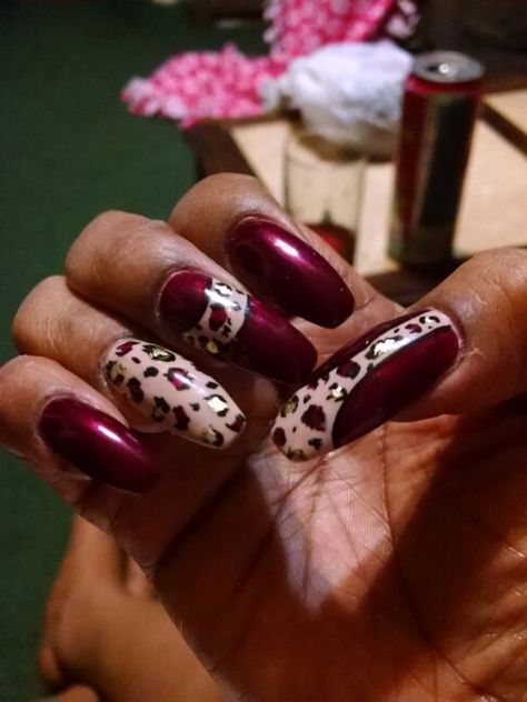 Nails Full Color, Red Cheetah Print, Animal Print Nails Art, Resin Art Supplies, Maroon Nails, Cheetah Nails, Leopard Print Nails, Print Nails, Leopard Nails