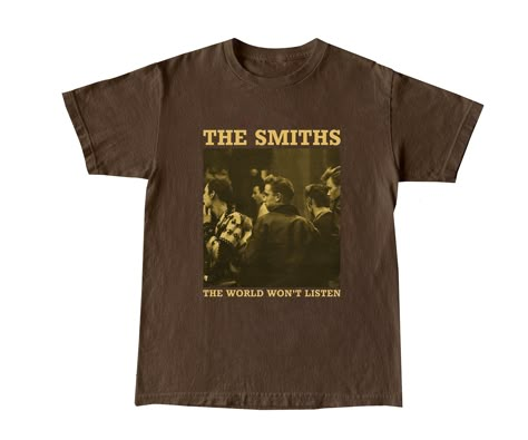 The Smiths The World Won't Listen Shirt | The Smiths T-Shirt | The Smiths The World Won't Listen T-Shirt | The Smiths Vintage T-Shirt | Gift High quality printed cotton available in all sizes! * UNISEX brand new item (men's sizing) * First class delivery Sizes: Small Medium Large X-Large XX-Large If you have any questions, drop us a message The Smiths T Shirt, The Smiths, Rock T Shirts, Hoodie Material, Dream Clothes, Band Tees, Will Smith, Vintage Tshirts, Aesthetic Clothes