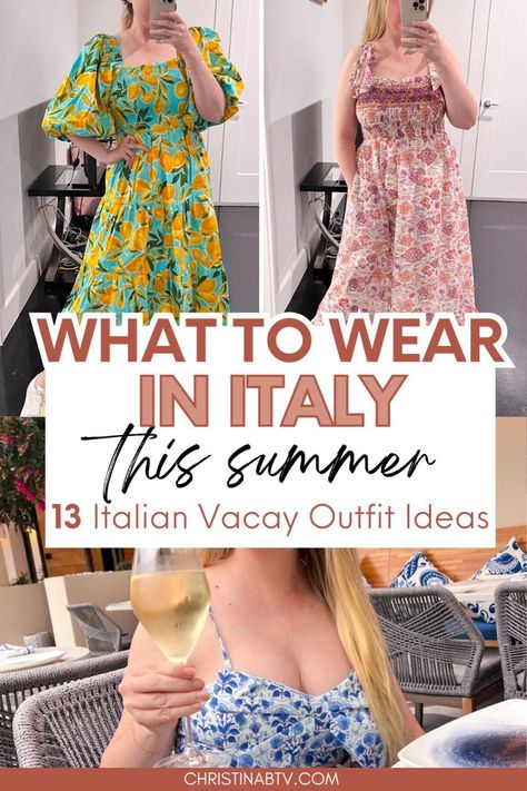 Planning a trip to Italy? Elevate your wardrobe with these stunning Italy Outfits that combine the best of Summer Vacation Outfits and European Outfits Summer trends. Whether you're hitting the beach or touring historic sites, our Beach Vacation Outfits and Vacation Outfits have you covered. Italy Vacation Outfits Summer, European Outfits Summer, Casual Chic Style Outfits, Outfits To Wear In Italy, Italy Vacation Outfits, European Outfits, Chic Travel Outfit, Italian Summer Outfits, Date Night Outfit Summer