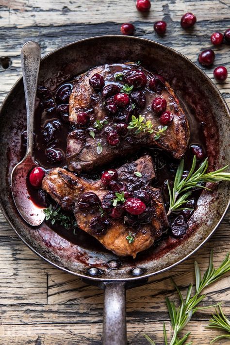 Dinner Fancy, Brown Sugar Pork Chops, Cooking Pork, Half Baked Harvest Recipes, Harvest Recipes, Half Baked, Cranberry Recipes, Half Baked Harvest, Pork Chop