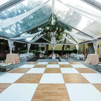 IMG_1266-600×401 Brown And White Dance Floor, Tan And White Checkered Dance Floor, Wedding Pops Of Color, Checkered Dance Floor, Disco Floor, Petersburg Virginia, White Dance Floor, Dance Floor Rental, Outdoor Dance Floors