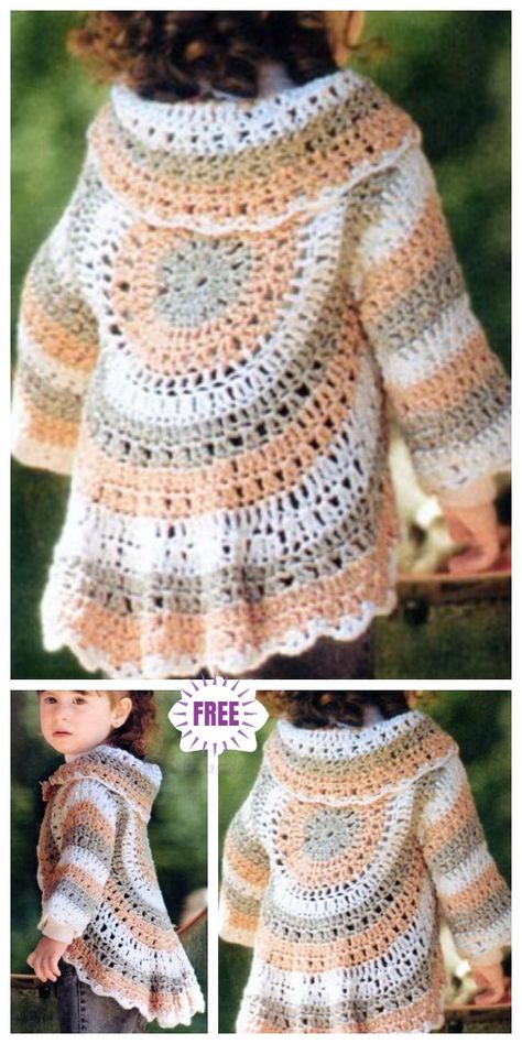 Crochet Baby Shrug, Toddler Crochet Patterns, Crochet Circle Vest, Diy Crochet Cardigan, Crochet Baby Sweaters, Gilet Crochet, Crochet Shrug Pattern, Crochet Baby Sweater, Crochet Cardigan Sweater