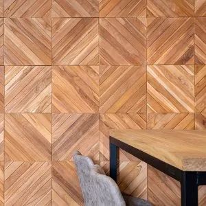 Teak Wood Sustainable Wall Panels - Designer Walls Teak Wood Panelling, Timber Wall Panels, Wood Panelling, Timber Walls, Teak Wall, Wall Panelling, Wall Panels, Teak Wood, Wall Paneling