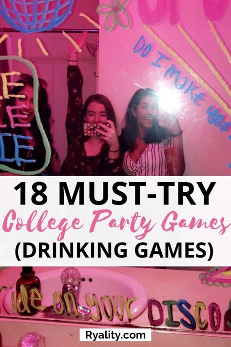 This is such a great list of house party games for adults House Party Games For Adults, House Party Games, College House Party, College Party Games, Party Game Ideas, Party Games For Adults, Party Outfit College, Graduation Party Games, Home Party Games