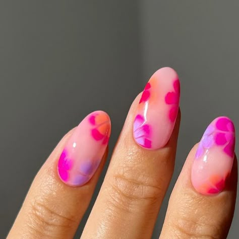 Valentines Day Nails Blooming Gel, Spring Nails Blooming Gel, Blooming Gel Manicure, Blooming Gel Nail Art Short Nails, Summer Nails Blooming Gel, Blooming Polish Nail Art, Blooming Gel Flower, Purple Blooming Gel Nails, Blooming Gel French Tip