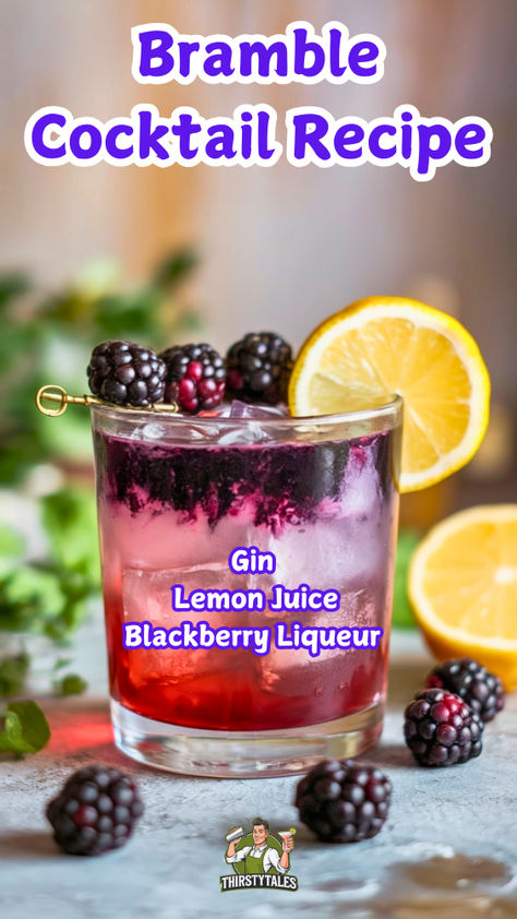 Discover the delightful Bramble Cocktail recipe, a refreshing addition to your summer gatherings! This classic gin cocktail combines vibrant flavors of gin, fresh fruit, and a hint of sweetness, making it one of the best gin cocktails to enjoy. Perfect for warm evenings, this gin cocktail recipe is a must-try for cocktail lovers. Elevate your mixology skills with this easy-to-follow recipe and impress your guests with this fruity, refreshing drink. Gin Lemonade Cocktail, Gin Cocktails Easy, Gin And Tonic Recipe, Gin And Lemonade, Gin Drink Recipes, Easy Gin Cocktails, Best Gin Cocktails, Bramble Cocktail, Cocktails Easy