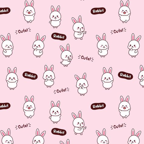 Cute rabbit seamless pattern design illu... | Premium Vector #Freepik #vector #cute-illustration #kawaii-pattern #cute #baby-pattern Kawaii Pattern, Pattern Design Illustration, Animal Background, Rabbit Vector, Easter Illustration, Rabbit Illustration, Baby Pattern, Seamless Pattern Design, Easter Religious