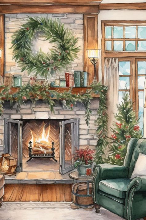 Shabby Chic Artwork, Ornament Inspiration, Farmhouse Artwork, Chic Artwork, Xmas Art, Pencil Techniques, Cottage Decor Farmhouse, Christmas Gifting, Christmas Decorating Ideas