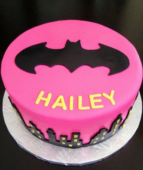 Pink Batman cake Pink Batman Party, Pink Batman Birthday Party, Pink Batman, Mary Cake, Batman Birthday Cakes, Batman Cake, Batman Birthday Party, Batman Party, Batman Birthday