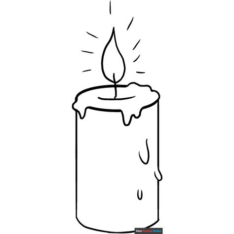 Free Candle Coloring Page for Kids Drawing Of Candles, Candle Line Drawing, Candle Doodle Simple, Candle Outline, Lit Candle Drawing, Candle Coloring Page, Candle Coloring, Candle Drawing, Candle Printable