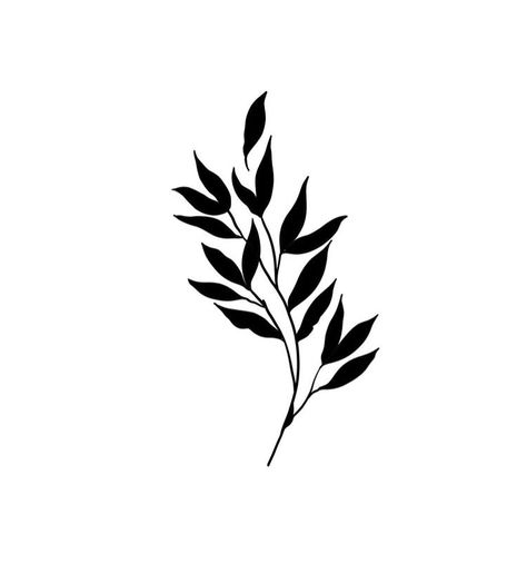 Black Plant Tattoo, Black Leaf Tattoo, Black Leaves Tattoo, Grass Reference, Dot Painting Tools, Cricut Stencils, Plant Tattoo, Matching Tattoo, Tattoo Illustration