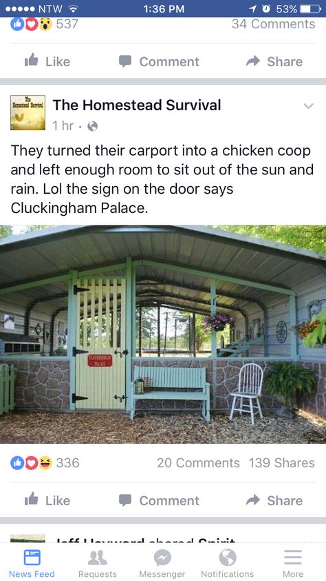 Carport Chicken Coop, Raising Chicks, Fancy Chickens, Chicken Coop Run, Earthy Home Decor, Backyard Chicken Farming, Farm And Garden, Creek House, Backyard Poultry