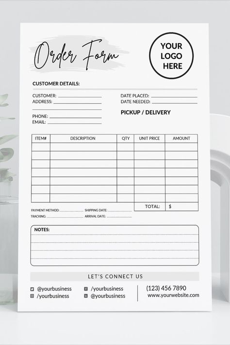 Custom Order Form | Printable Order Form | Purchase Order Form | Order Form | Custom Invoice Form | Order Form Template | Order Tracker | Florist Order Form | Craft Order Form | Order Forms Custom | Invoice Form | Small Business Forms Small Business Printables, Purchase Order Form, Custom Order Form, Business Printables, Startup Business Plan, Order Form Template, Small Business Plan, Small Business Packaging Ideas, Business Basics