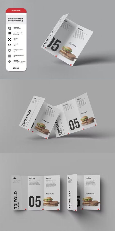 Minimalist Trifold Brochure Mockup Brochure Design Minimalist, Minimalist Brochure, Brochure Trifold, Brochure Mockup, Trifold Brochure Design, Brochures Mockups, Trifold Brochure, Creative Ads, Generators