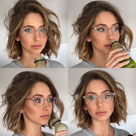 Eye Clinic, Long Face Haircuts, Vacation Hairstyles, Hairstyles With Glasses, Cute Short Haircuts, Long Bob Hairstyles, Long Faces, Auburn Hair, New Glasses