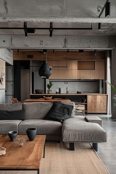 Elevate Your Space with Urban Apartment Decor 🏙️✨ Design a chic and modern apartment with urban decor ideas. Incorporate sleek furniture, bold accents, and a minimalist approach for a stylish city living. 🌿🏢 #UrbanDecor #ApartmentLiving #ModernDesign #HomeInspo Urban Decor Ideas, Urban Apartment Decor, Modern Loft Interior, Industrial Apartment Decor, Urban Modern Interior Design, Industrial Chic Interior, Urban Interior Design, Modern Living Room Interior, Urban Apartment