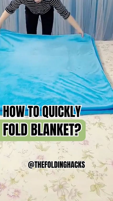 The Folding Hacks | Follow @thefoldinghacks for more content like this! Drop a ❤️ if this is helpful! How to quickly fold blanket 📚 #foldingclothes #organize … | Instagram Fold Scarf Storage, Fold Flat Sheet, How To Fold Large Blankets, Folding Large Blankets, Folding Blankets For Storage, How To Fold Big Blankets, Folding Blankets Into Pillow, How To Fold A Comforter, Fold Blankets To Save Space