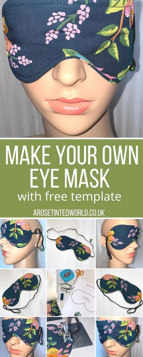 Diy Eye Mask, Diy Sleep Mask, Eye Mask Sleep, Sewing To Sell, Cute Sewing Projects, Sleep Masks, Mask Tutorial, Mask Template, Pattern Template