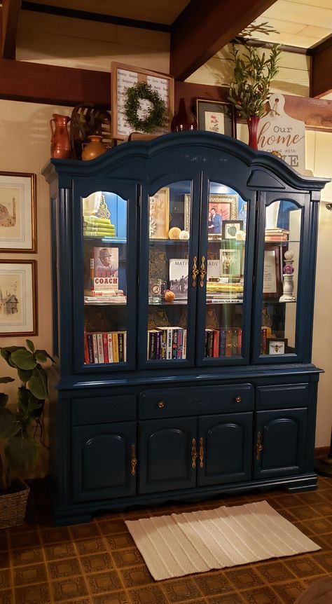 China Cabinet Wall Decor, Large Curio Cabinet Makeover, Extra Large China Cabinet, China Cabinet Alternative Uses, China Hutch Bookcase, Uses For China Cabinet, China Cabinet To Bookcase, China Cabinet In Entryway, China Cabinet Library