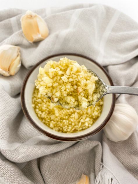 Garlic Preserved In Olive Oil, Garlic In Olive Oil Preserving, Minced Garlic Diy, Canned Minced Garlic, Minced Garlic Canning, How To Preserve Garlic In Oil, Minced Garlic In Olive Oil, Preserve Garlic In Olive Oil, Canning Garlic Minced