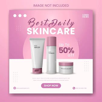 Msuraidin | Freepik Skin Care Banner Design, Beauty Product Instagram Post, Cosmetics Social Media Post, Dexter Poster, Skincare Poster, Healthcare Ads, Skincare Social Media, Webinar Design, Skin Quotes