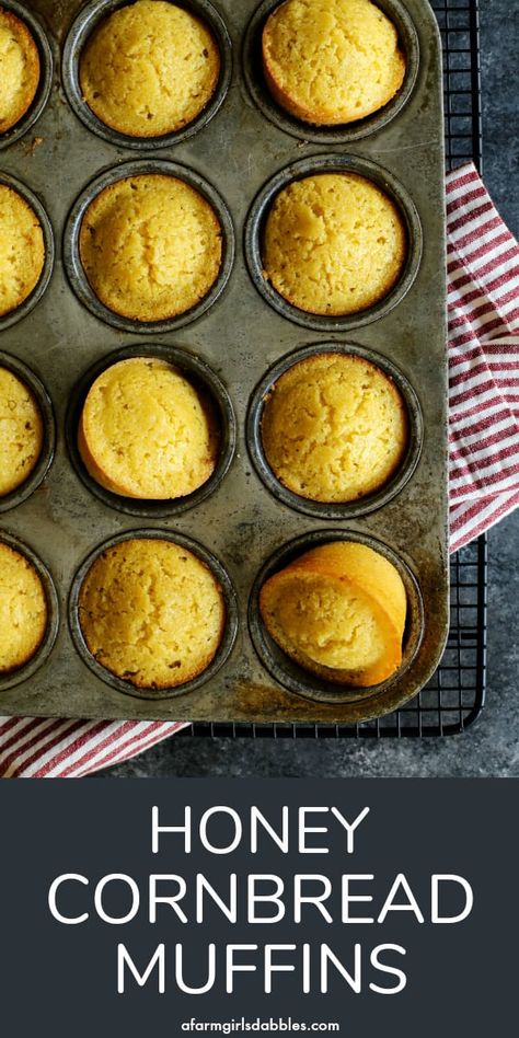 Homemade Cornbread Muffins, Sweet Corn Muffins, Sweet Cornbread Muffins, Honey Cornbread Muffins, Cornbread Muffin, Cornbread Muffins Recipe, Honey Muffins, Cornbread Cake, Cornmeal Muffins