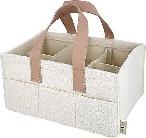 Teddy Sherpa Diaper Caddy - Beige Baby Nursery Organizer for Diapers and Baby Essentials, Neutral Nursery, Baby Registry Must Have, Portable Diaper Storage Basket Beige Baby Nursery, Baby Nursery Organization, Diaper Storage, Diaper Organization, Baby Registry Must Haves, Beige Baby, Diaper Caddy, Nursery Style, Baby Baskets