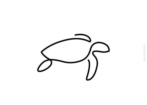 Single Line Ocean Animals, One Line Drawing Animals, Ocean Line Drawing, Beach Line Art, Textiles Coursework, One Line Animals, Animal Line Drawings, One Line Tattoo, Turtle Tattoo Designs