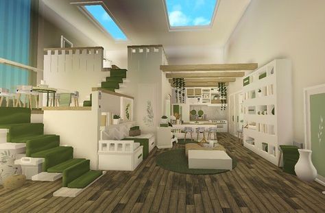 Bloxburg Loft Ideas, Bloxburg Mini House, Mini Bloxburg House, Mini House Bloxburg, Modern Colonial House Exterior, Modern Colonial House, Bloxburg Rooms, Luxury Baby Room, Bloxburg Building