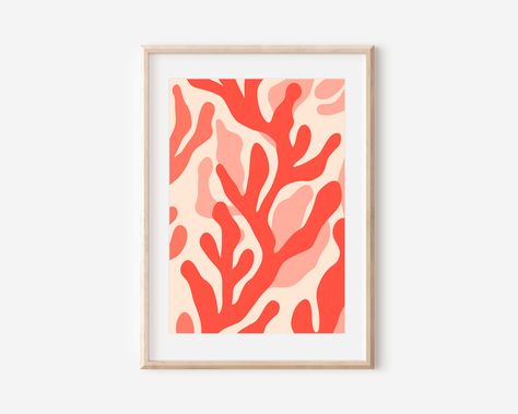 Dive into the enchanting world of oceanic art with this Matisse Style Coral Print. Inspired by the iconic Matisse technique, this abstract sea life masterpiece brings a touch of boho chic to your coastal decor. The fusion of vibrant corals and modern design creates a unique and stylish piece for your walls. Transform your space with the beauty of underwater life, as the bold strokes and intricate details capture the essence of the sea. Perfect for adding a contemporary marine touch to your home, Abstract Ocean Art, Coral Wall Art, Coral Walls, Abstract Ocean, Coastal Painting, Coral Print, Underwater Life, Ocean Art, Coastal Decor