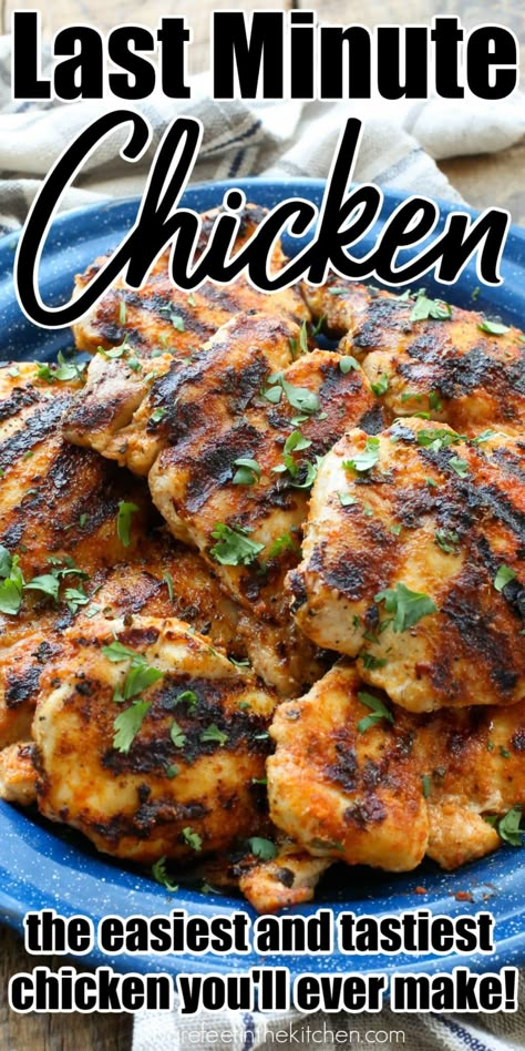 Last Minute Chicken - the easiest and tastiest chicken you'll ever make! Broiled Chicken Thighs, Broiled Chicken, Chicken Thigh Recipes Oven, Chicken Thigh Recipes Crockpot, Boneless Chicken Thigh Recipes, Chicken Thigh Recipes Baked, Thigh Recipes, Chicken Dishes Recipes, Baked Chicken Recipes