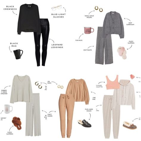 Work From Home Comfy Outfit, Comfy Outfit For Home, Lounge Wear Work From Home, Stay At Home Clothes, Modest Lounge Outfits, Cute Stay At Home Outfits Cozy, Winter Wfh Outfit, Work From Home Loungewear, Home Clothes Women Comfy