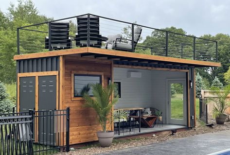 Texas Glamping, Backyard Office, Waco Texas, Container House Plans, Casa Container, Modern Tiny House, Shipping Container House, Tiny House Movement, Container House Design