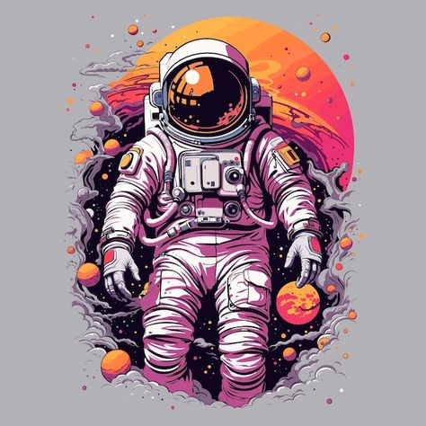 Nice Wallpaper, Space Man, Space Artwork, Shirt Logo Design, About Space, Vector Art Illustration, Ancient Aliens, Vector Illustration Design, Photo To Video