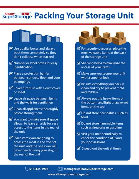 Tips for how to pack your storage unit. Packing Storage Unit Tips, Storage Unit Tips, Storage Unit Organization Ideas, Moving 101, Staging House, Moving List, Storage Business, Organization Garage, Moving House Tips