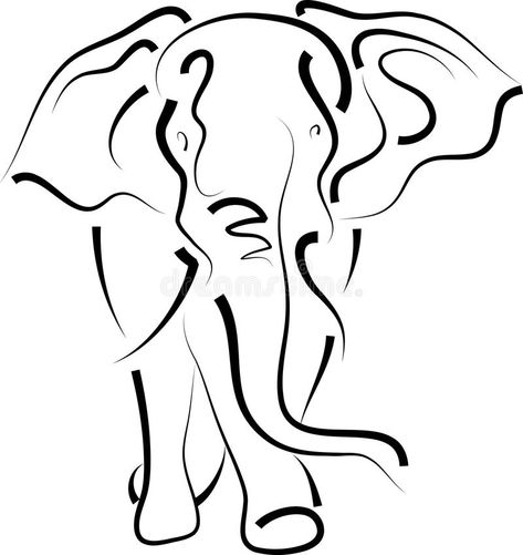 Elephant Line Drawing, Easy Elephant Drawing, Yeti Designs, Elephant Paintings, Elephant Quilt, Elephant Face, Elephant Drawing, Elephant Tattoo, Elephant Tattoos