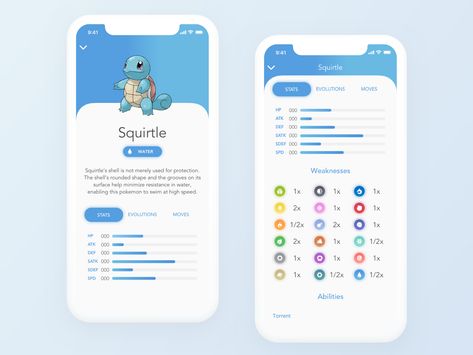 Pokedex App, Card Ui Design, Pokemon Graphic, Habit Tracker App, Website Moodboard, Pokemon Ideas, Pokemon Pixel, Card Ui, Game Gui