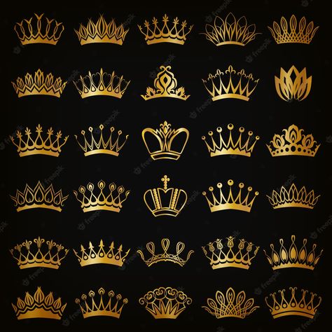 Crown Ornament, Art Deco Design Graphics, Crown Images, Antique Wallpaper, Crown Tattoo, Monogram Logo Design, Crown Logo, Black Crown, Brush Font