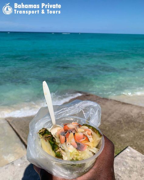 Tropical Conch Salad - Come and see how it's made! #Nassau #ConchSalad #TropicalFlavors #BahamianCuisine #TasteOfTheBahamas #CaribbeanEats #TravelFood #BahamasFood #EatLocal #VacationVibes Bahamas Food, Conch Salad, The Bahamas, Eat Local, Nassau, Come And See, Conch, Travel Food, Bahamas