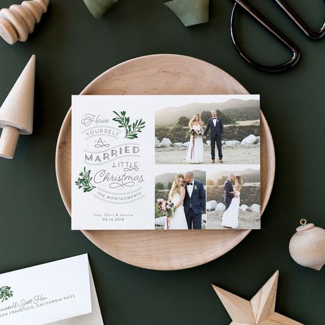 First Married Christmas Card, First Christmas Married Card, Wedding Photo Christmas Card, Newly Wed Christmas Cards, Just Married Christmas Cards, Married Christmas Cards, Wedding Christmas Cards, Christmas Wedding Announcements, Newlywed Christmas Card