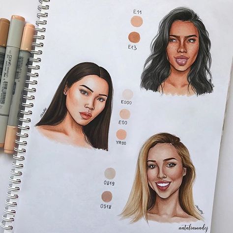 Natalia Madej, Art Markers Drawing, Copic Drawings, Youtube Drawing, Copic Marker Art, Copic Art, Semi Realistic, Copic Marker, Pinturas Disney