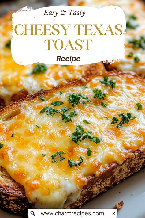 Cheesy Texas Toast Garlic Bread, French Toast With Texas Toast Bread, Cheesy Texas Toast, Cheesy Toast, Texas Toast Bread, Cheese Toast Recipe, Cheese Toasties, Garlic Spread, Pasta Side Dishes