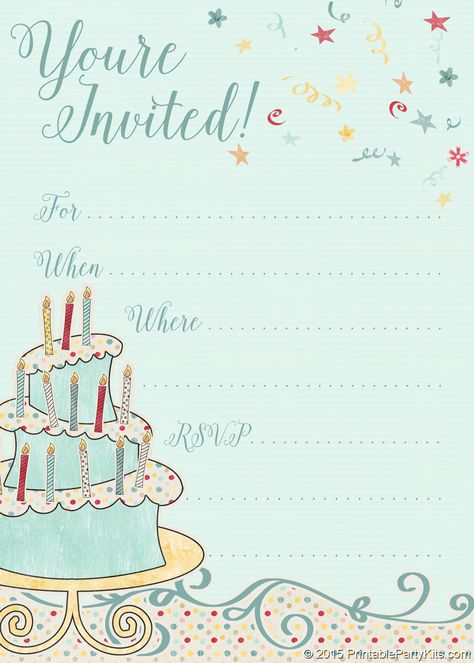 FREE Printable Birthday Party Invitation | This cute sage-colored invitation features a whimsical birthday cake. It's playful enough for a child's birthday party but sophisticated enough for an adult's. #BirthdayInvitation #PrintableBirthdayInvitation #BirthdayInvite #FREEPrintableBirthdayInvitation #CarlaChadwick Online Birthday Invitations, Whimsical Birthday, Princess Invitation, Birthday Invitation Card Template, Online Party Invitations, Invitation Card Birthday, Girl Birthday Party Invitations, Free Printable Birthday Invitations, Printable Invitation Templates