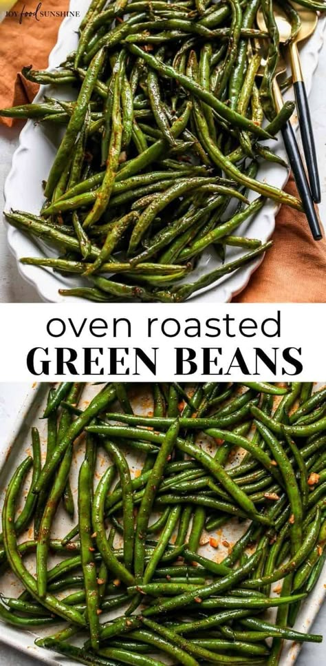 Green Bean Recipes Oven, Baked Green Bean Recipes, Green Bean Recipes Healthy, Oven Green Beans, Oven Roasted Green Beans, Baked Green Beans, Vegetable Side Dishes Healthy, Green Beans Side Dish, Green Beans Recipe