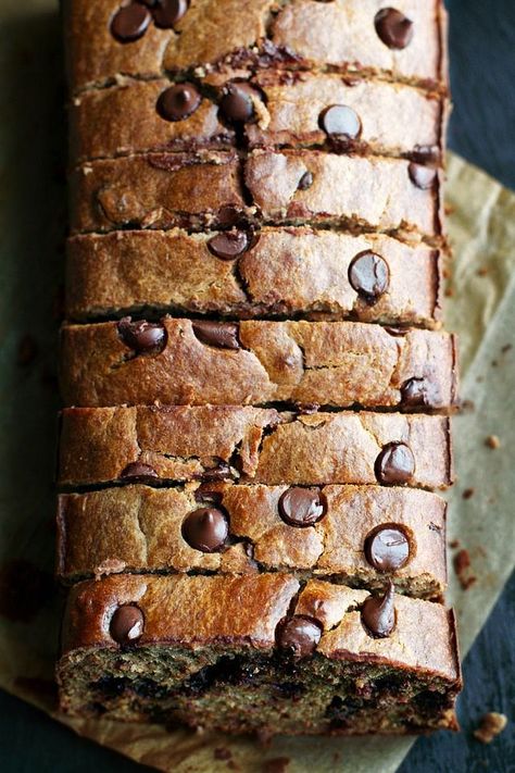 Bread Desserts, Bread Banana, Hungry Happens, Flours Banana Bread, Chocolate Chip Banana, Passover Recipes, Chocolate Chip Banana Bread, Banana Chocolate, Flourless Chocolate