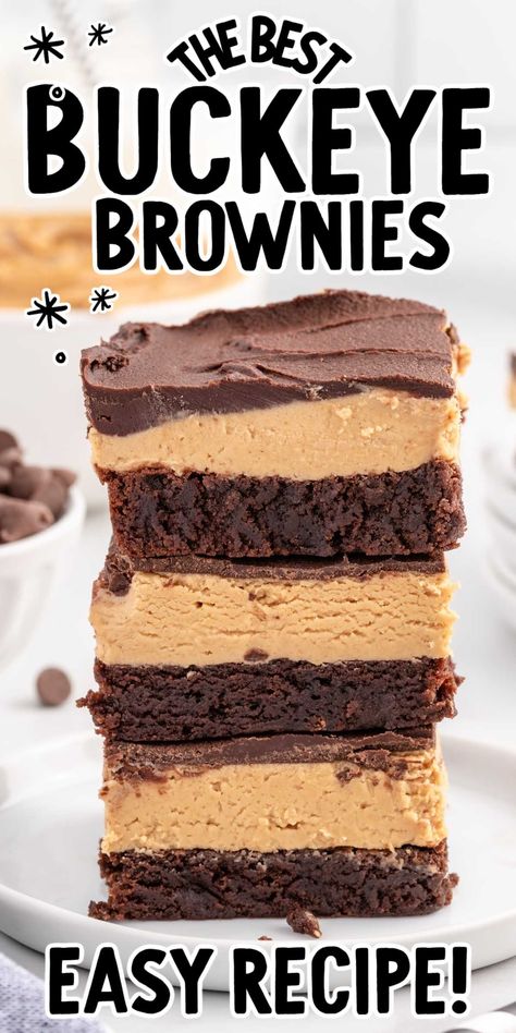 Buckeye Brownies Recipe, Boxed Brownie Recipes, Buckeye Brownies, Strawberry Ideas, Dessert Bar Recipe, Lost 100 Pounds, Brownie Ingredients, Quit Drinking, Peanut Butter Desserts