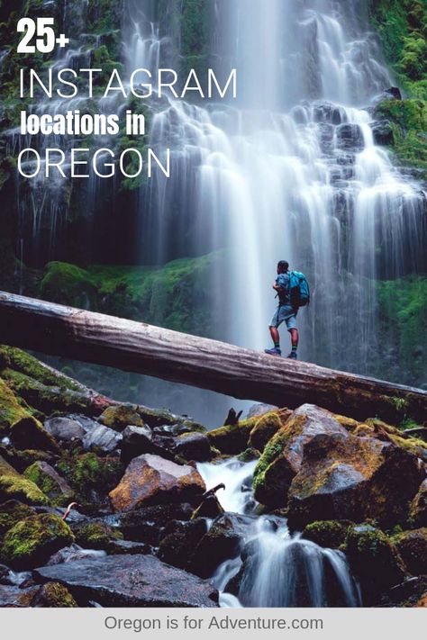 If you are into photography - Oregon is the state for you! Oregon is one of the most instagrammable places in the US with stunning waterfalls, coastline, mountains and more. To find out where the most photogenic places are in Oregon, click through to read my detailed guide to the best instagram locations in the state. | Oregon is for Adventure #instagram #photography #oregon #photographyguide Oregon Coast Roadtrip, Visit Oregon, Pacific Northwest Travel, Oregon Vacation, Oregon Photography, Oregon Road Trip, Instagram Locations, Most Instagrammable Places, Usa Travel Guide